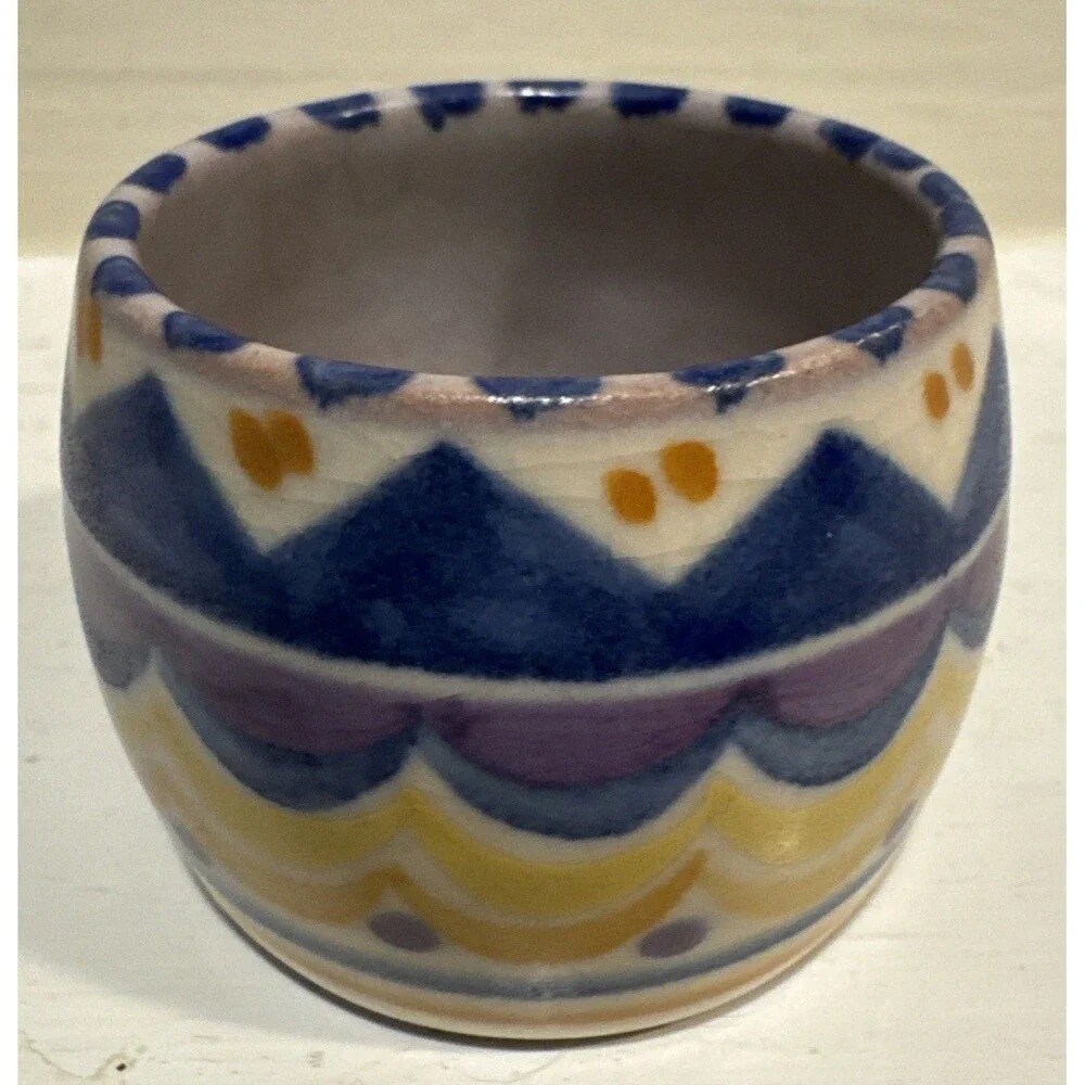 Vintage Poole Pottery Egg Cups Set of 3 Art Deco Hand Painted 211 England 18